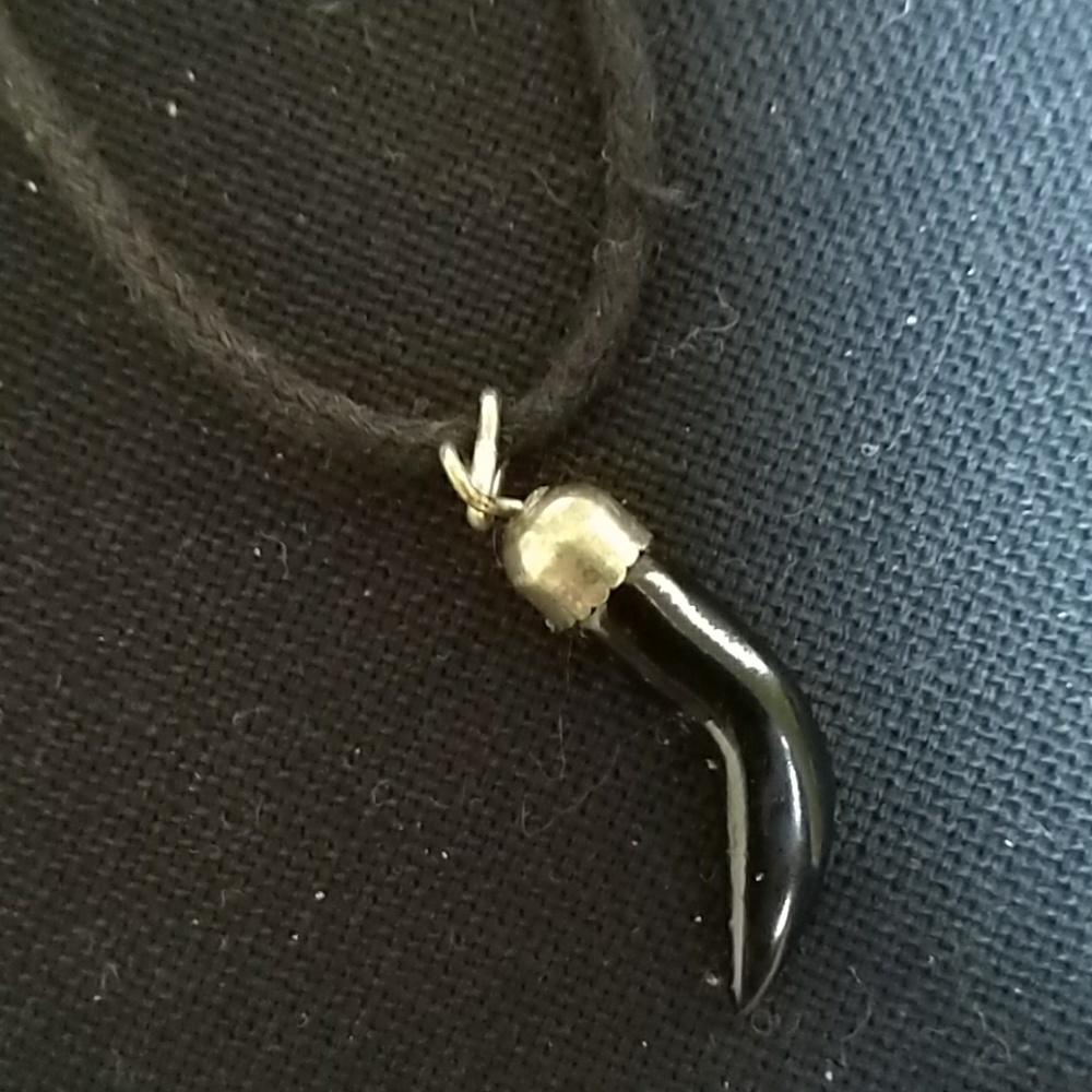 Black coral and silver necklace